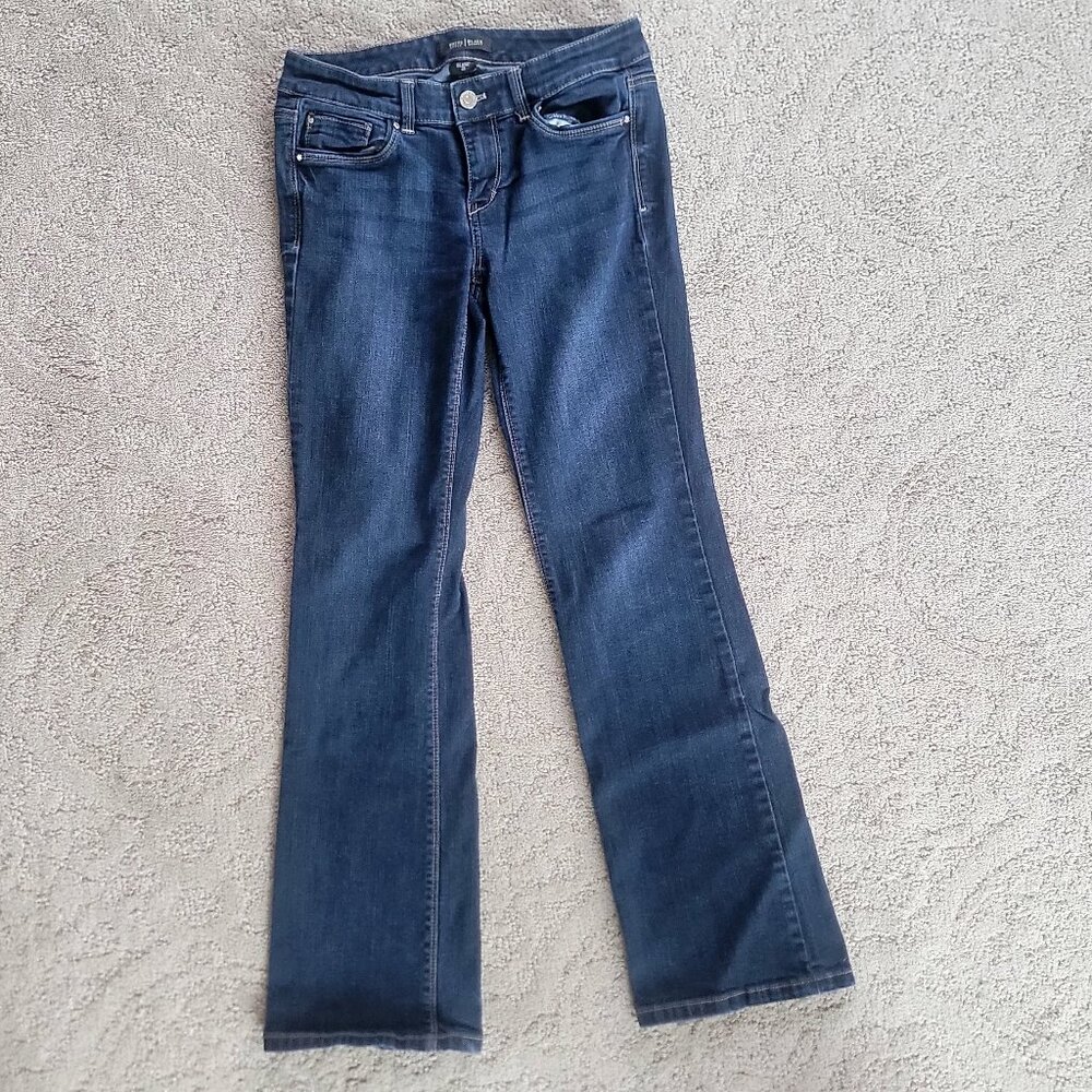 White House Black Market BLANC Bootcut Jeans Size 2S Dark Wash 28x29